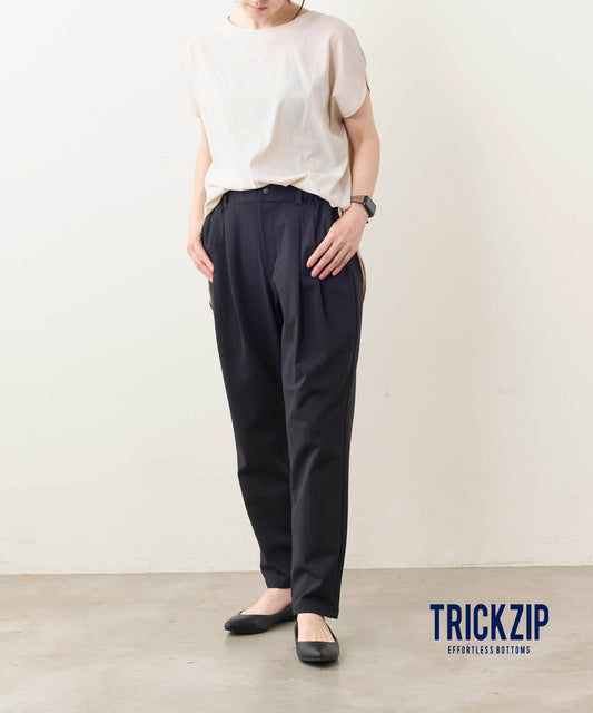 WWOきれいめポンチのタックテーパードパンツ(レディース・TRICKZIP)_8117123