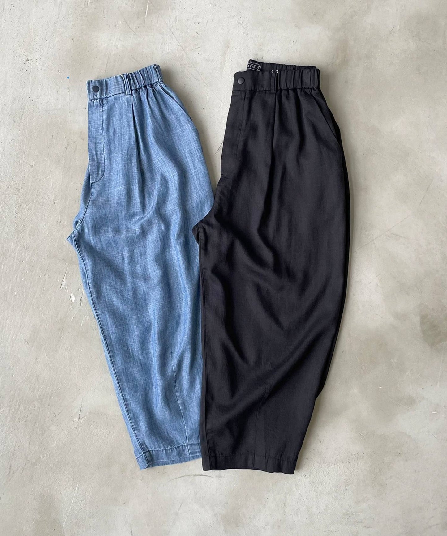 WWO 涼しいテンセルリネンのビッグテーパードパンツ(ユニセックス・TRICKZIP_U)_8413032
