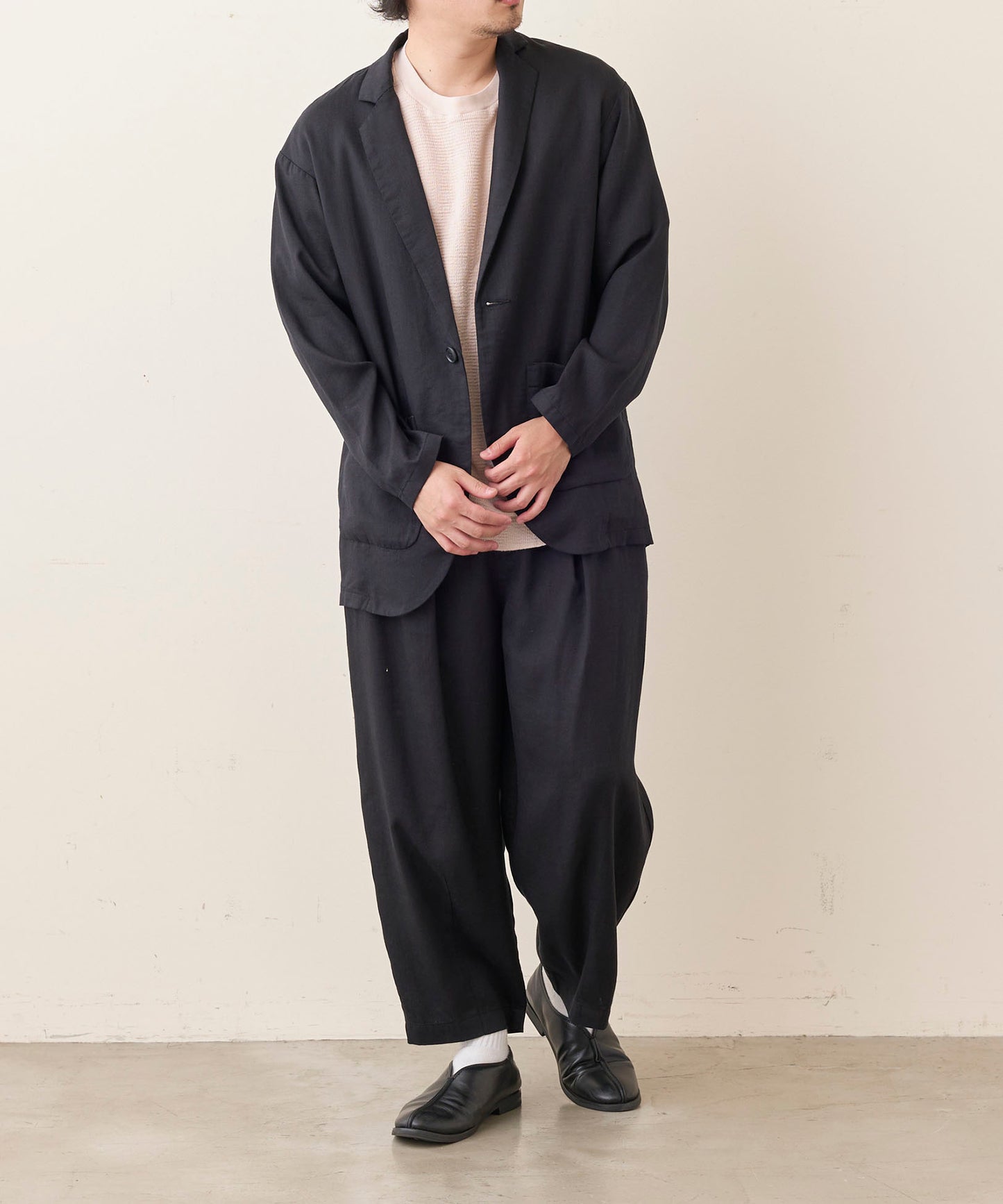 WWO 涼しいテンセルリネンのビッグテーパードパンツ(ユニセックス・TRICKZIP_U)_8413032