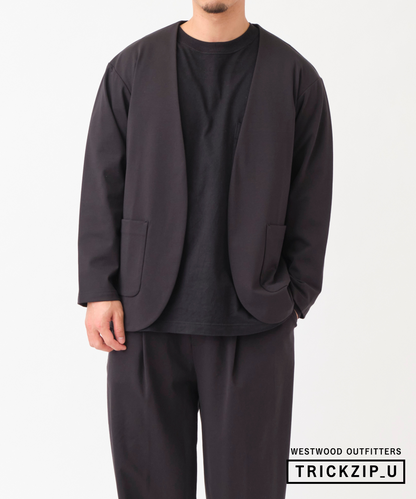 NAKAMURAYA ☆UWMSCリネン ビッグVノーカラージャケット NAKAMURAYA NAKAMURAYA ☆UWMSCリネン ビッグVノーカラージャケット NAKAMURAYA