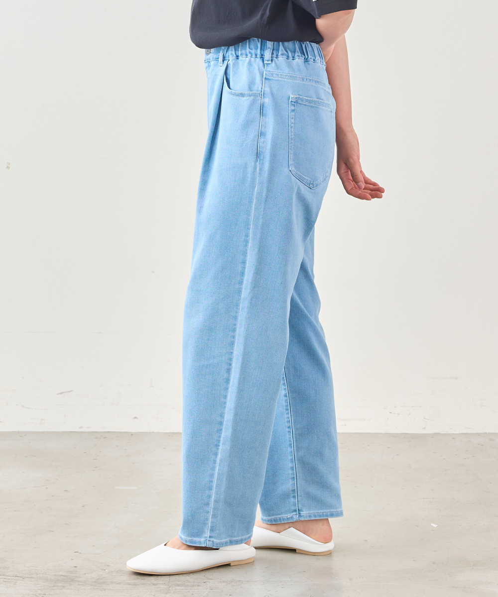 WWO 涼ふわデニムのタックパンツ(レディース・TRICKZIP)_8114044